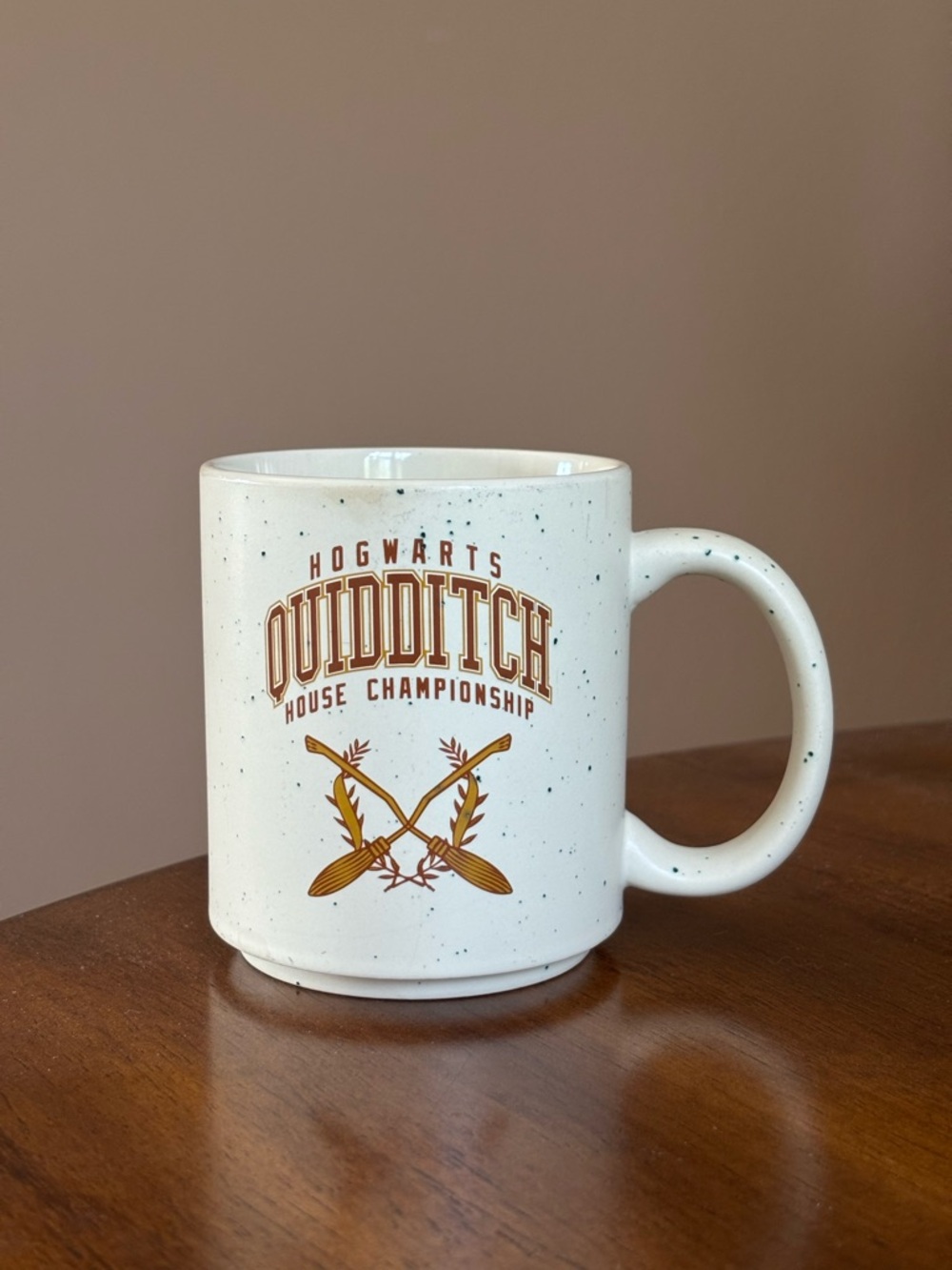 Speckled White Hogwarts Quidditch Championship Ceramic Mug